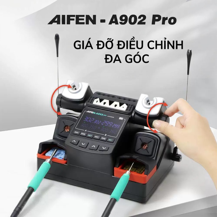 Máy hàn 2 tay Aifen A902 Pro Soldering Station, hỗ trợ tay hàn C210 - C115