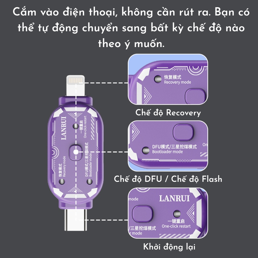 Box DFU & Recovery Lanrui V587 hỗ trợ iPhone - Samsung, chạy phần mềm