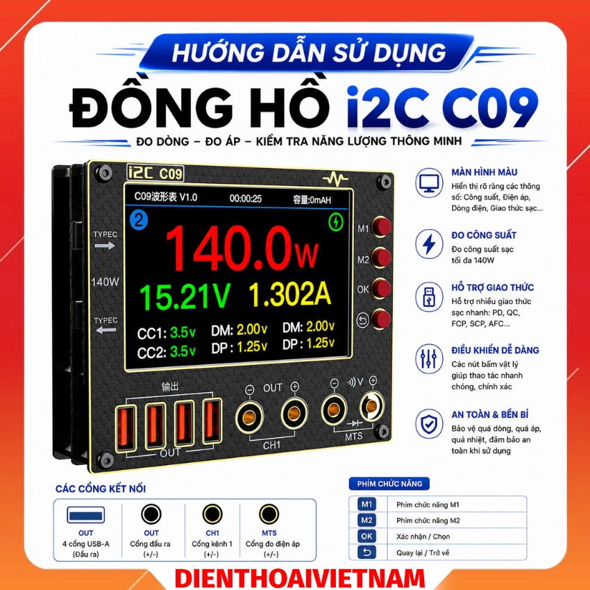 Hướng dẫn sử dụng đồng hồ i2C C09 hiển thị sóng , hiển thị kênh