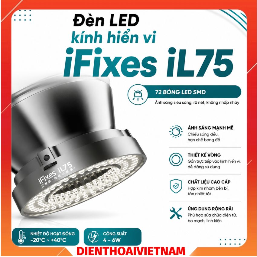 Đèn LED kính hiển vi iFixes iL75
