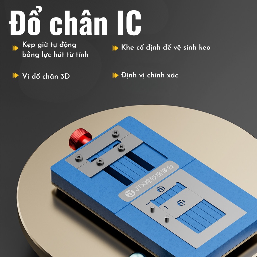 Đế vỉ làm chân CPU JTX T4 Max Chips Glue Removal And Reballing Platform hỗ trợ CPU/EMMC/RAM