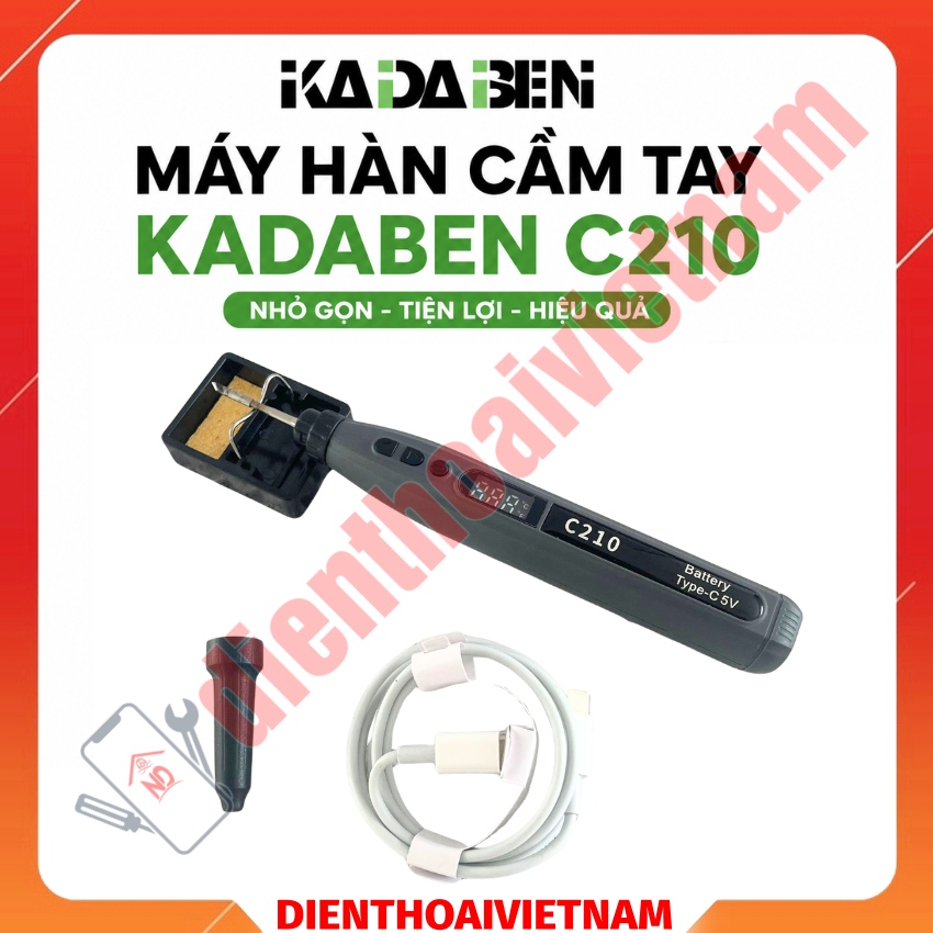 Máy hàn cầm tay Kadaben C210 Portable Mini Soldering Iron, mũi hàn C210