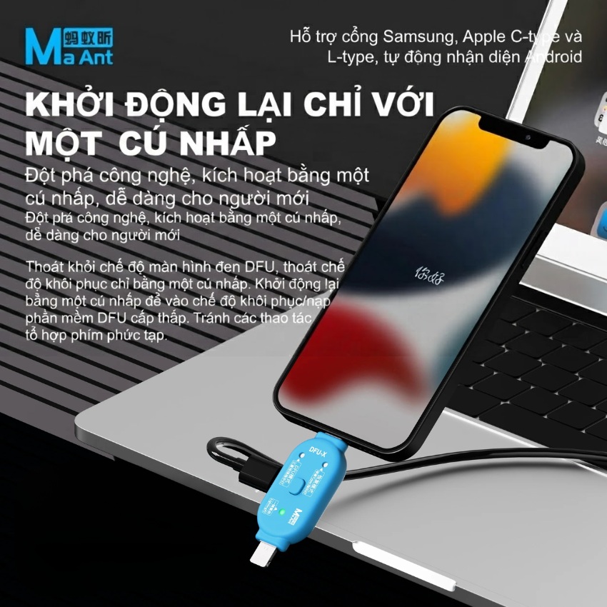 Cáp DFU & Recovery MaAnt DFU-X hỗ trợ iPhone – Samsung, chạy phầm mềm - Ảnh 2