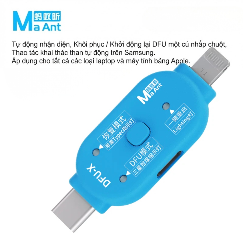 Cáp DFU & Recovery MaAnt DFU-X hỗ trợ iPhone – Samsung, chạy phầm mềm