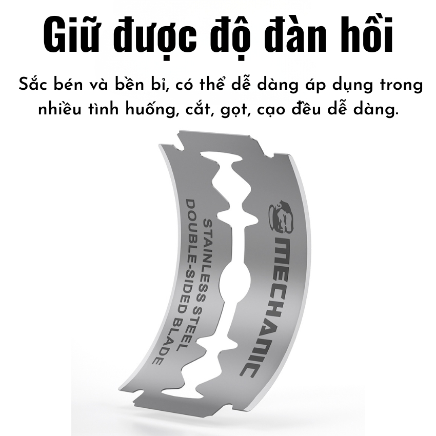 Hộp dao dao Mechanic FR2 Stainless Steel Double-Sided Blade siêu sắc bén, hỗ trợ cạo keo - tách màn