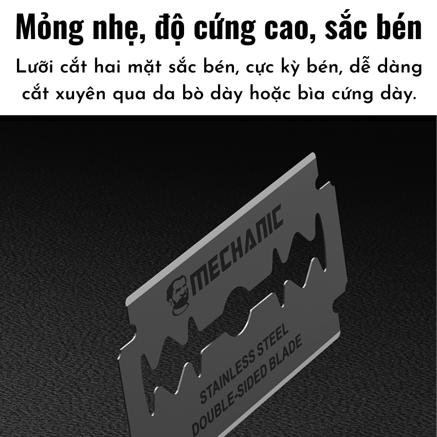 Hộp dao dao Mechanic FR2 Stainless Steel Double-Sided Blade siêu sắc bén, hỗ trợ cạo keo - tách màn