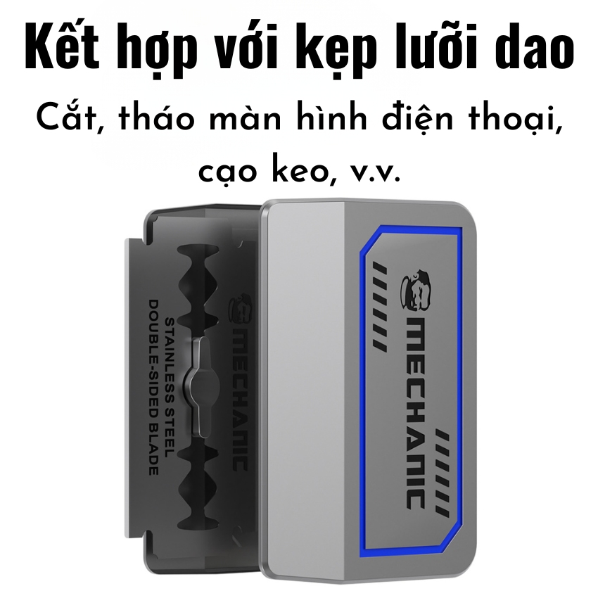Hộp dao dao Mechanic FR2 Stainless Steel Double-Sided Blade siêu sắc bén, hỗ trợ cạo keo - tách màn