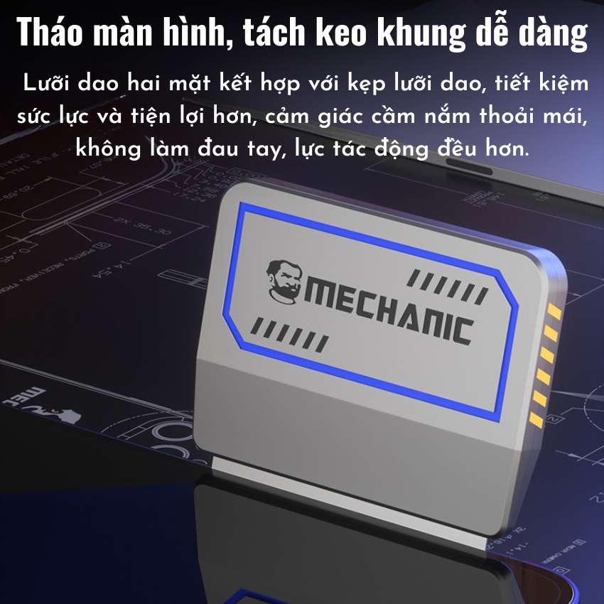 Hộp dao dao Mechanic FR2 Stainless Steel Double-Sided Blade siêu sắc bén, hỗ trợ cạo keo - tách màn