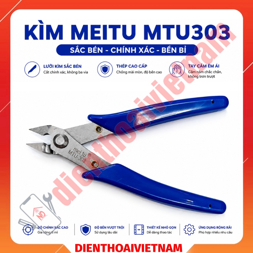 Kìm Meitu MTU303 pliers cắt lồng, cắt linh kiện, cắt dây đồng đa năng