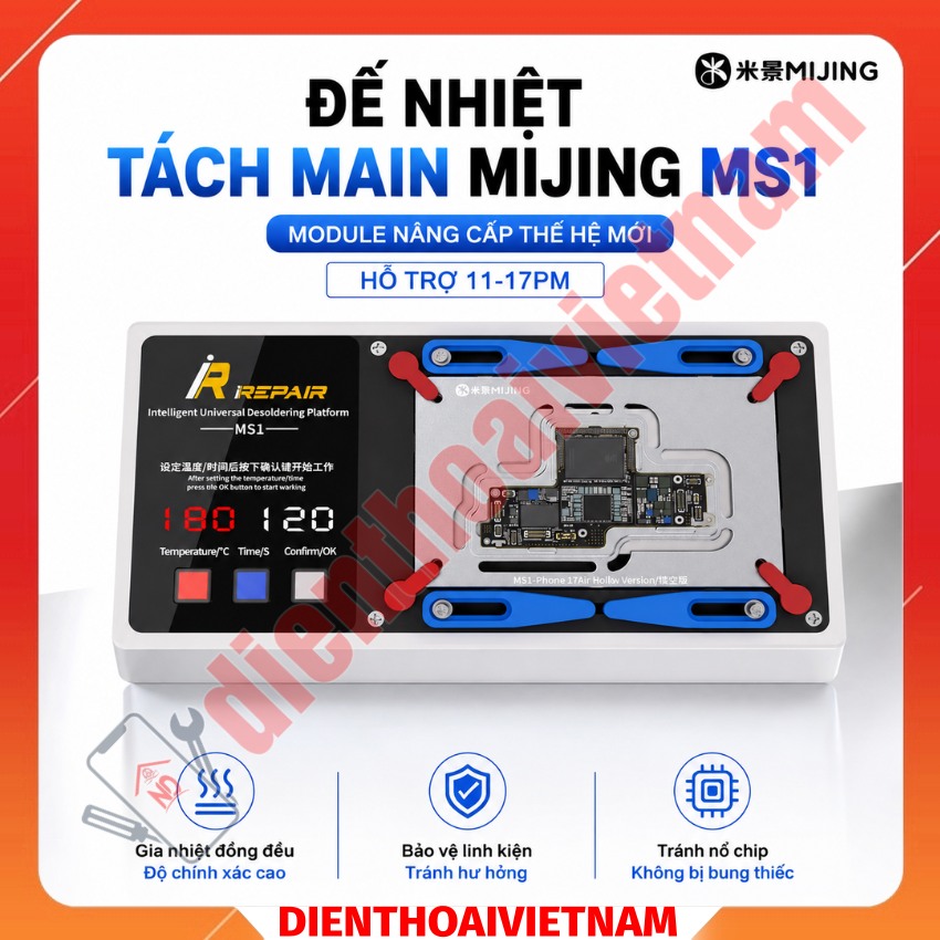 Đế nhiệt tách main Mijing MS1 11 - 17 ProMax thoát hơi nhanh, tránh om nhiệt