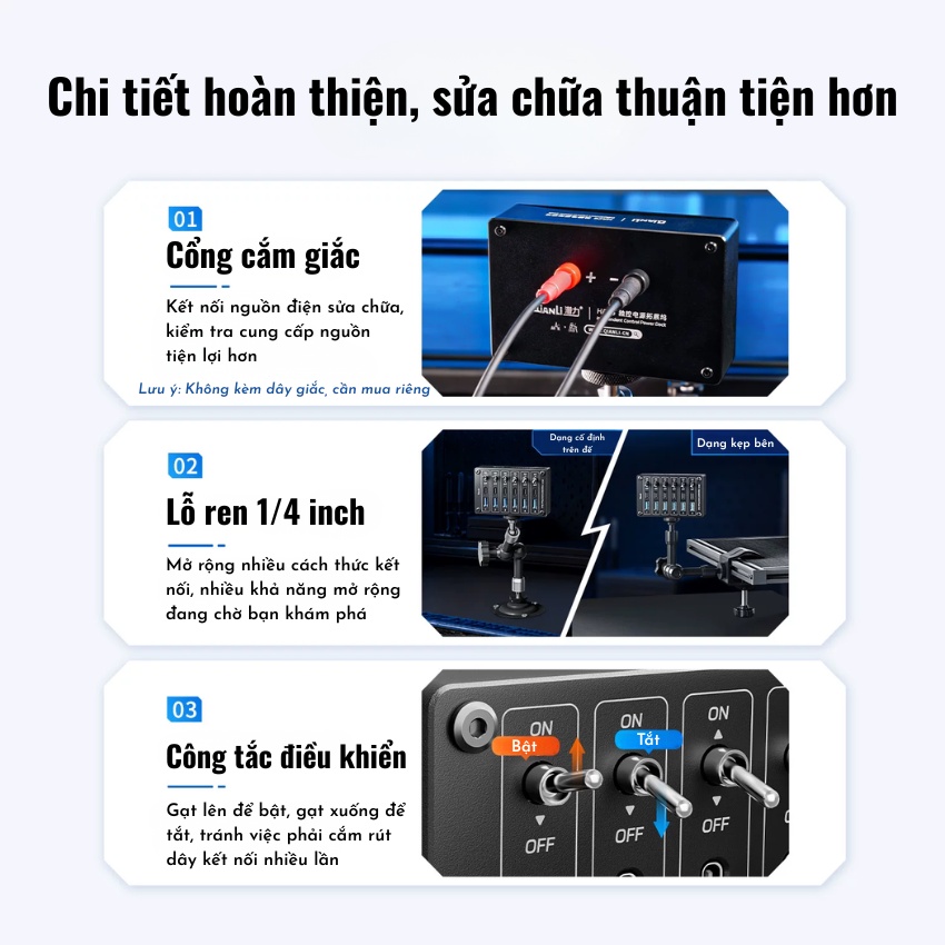 Bộ mở rộng nguồn điều khiển độc lập Qianli HAC6 Independent Control Power Dock
