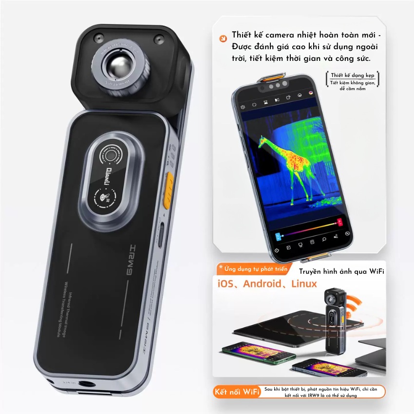 Camera nhiệt Qianli IRW9 Wireless Thermal Imaging Camera kết nối không dây, hỗ trợ iOS / Android / Linux
