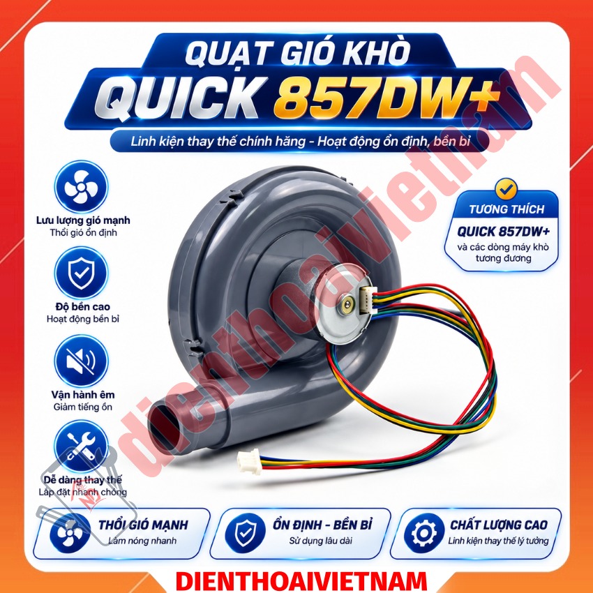 Quạt gió khò Quick 857DW+ gió mạnh, độ bền cao