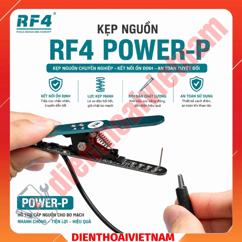 Kẹp nguồn RF4 POWER-P Universal Power-On Clip hỗ trợ các dòng iPhone / Android/ iPad