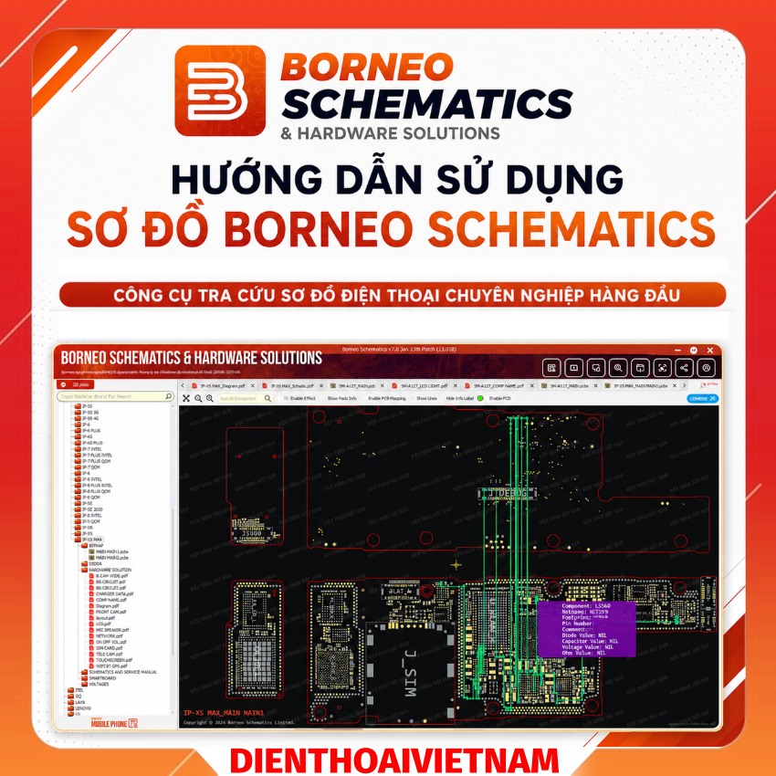 Hướng dẫn sử dụng sơ đồ Borneo Schematics - Xem sơ đồ mạch