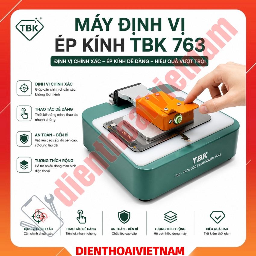 Máy định vị ép kính TBK 763 OCA LCA Positioner Tool, định vị chính xác