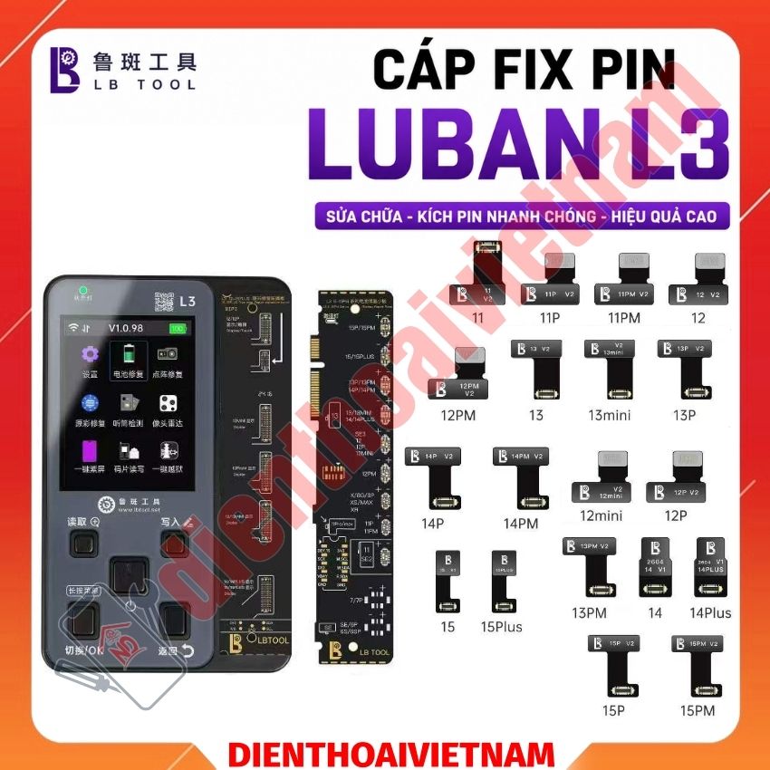 Cáp Fix Pin iPhone Box Luban L3 phiên bản mới 2026