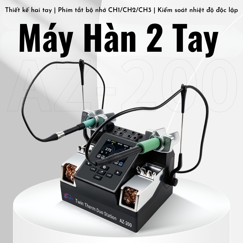 Máy hàn 2 tay HZY AZ-200 Soldering Station, hỗ trợ tay hàn C210 - C115