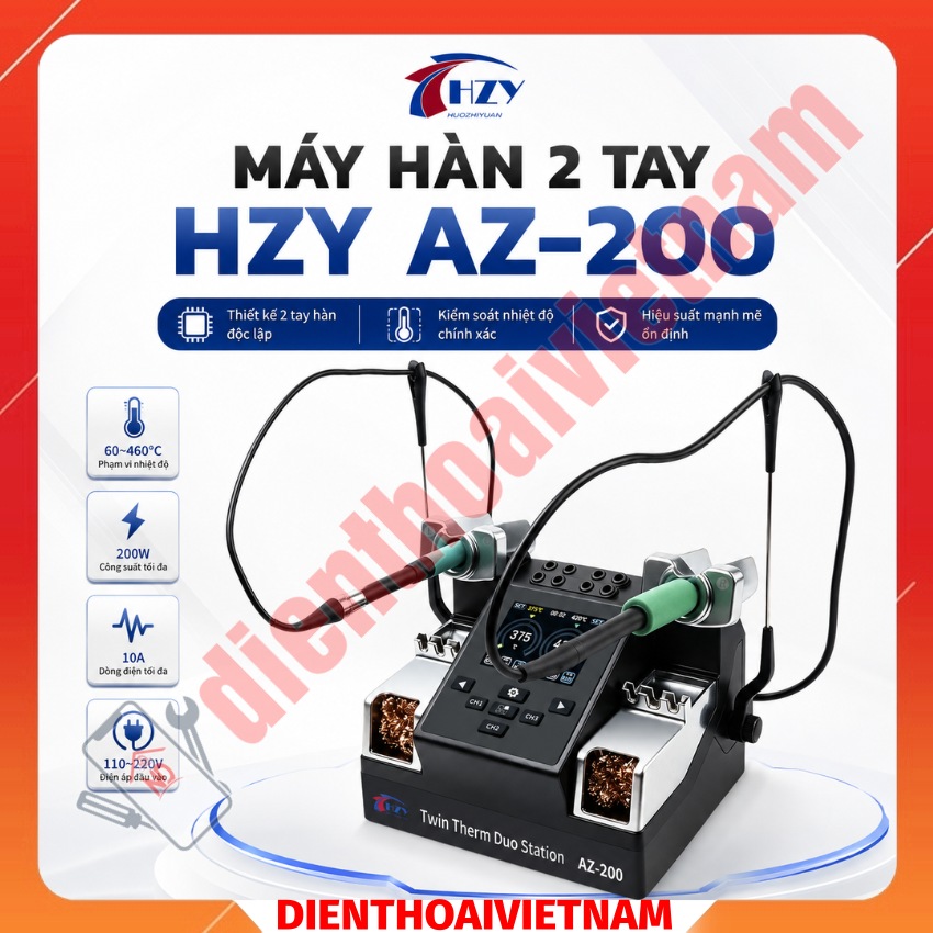 Máy hàn 2 tay HZY AZ-200 Soldering Station, hỗ trợ tay hàn C210 - C115
