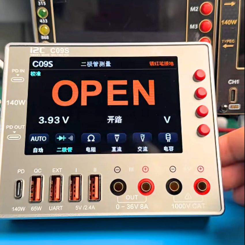 Đồng hồ i2C C09S Waveform Ammeter đo điện trở - đi ốt - tần số - nhớ kênh