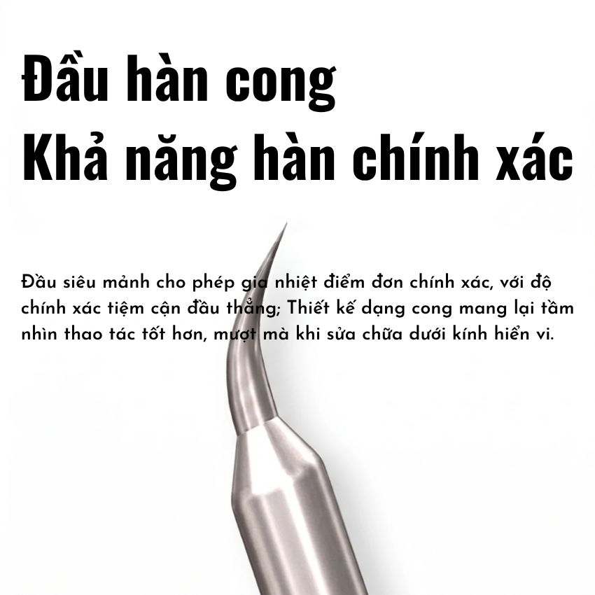 Mũi hàn Luowei C210-3s Soldering Iron Tip Set, đầu cong - thẳng - dao