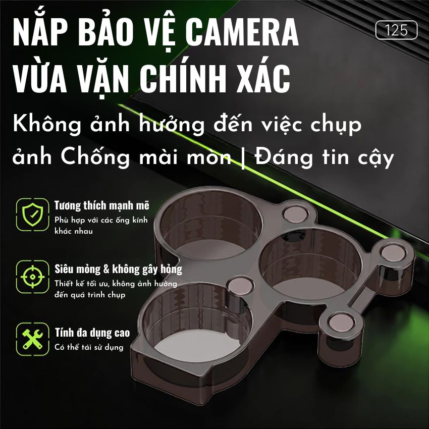 Nắp bảo vệ camera Luowei LW-125 Lens protective cover, có hút nam châm