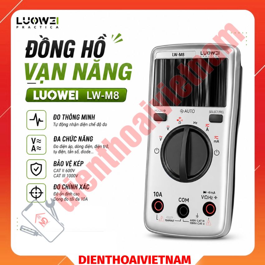 Đồng hồ vạn năng Luowei LW-M8 High precision multimeter đo điện áp, dòng điện, đi ốt