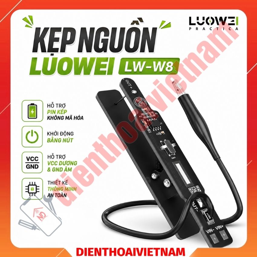 Kẹp nguồn Luowei LW-W8 Universal switch clamp hỗ trợ các dòng iPhone / Android