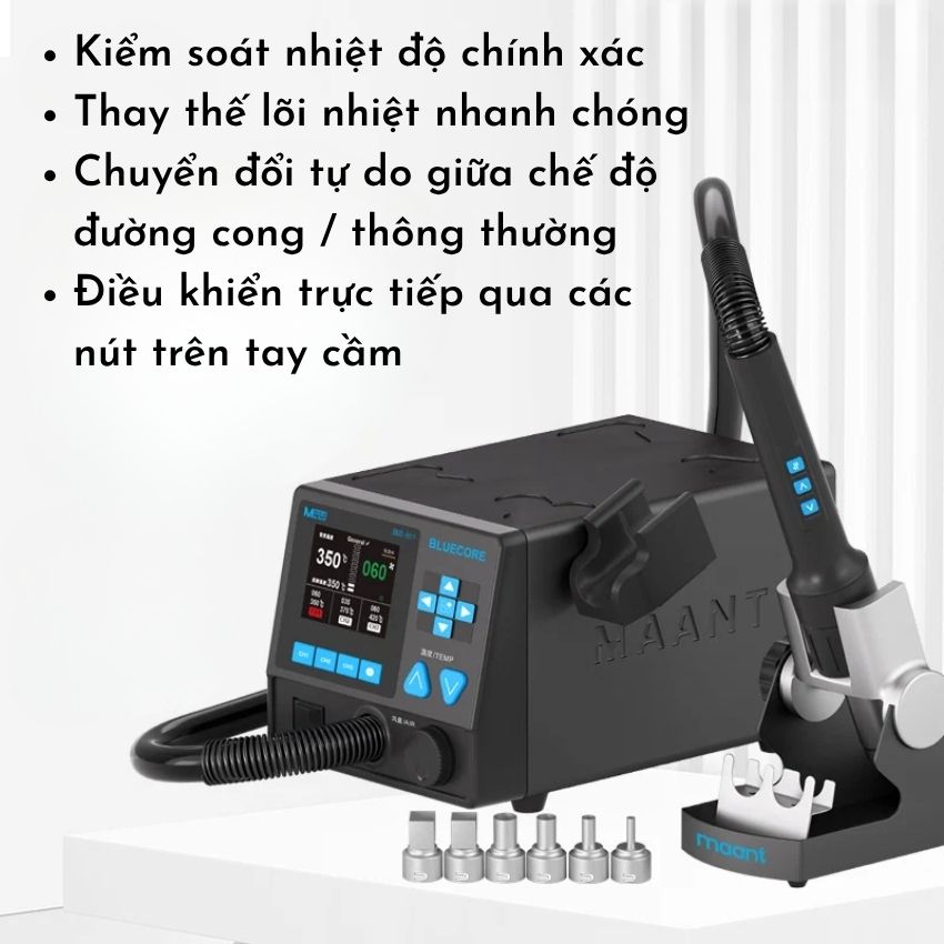 Máy khò MaAnt B11 Intelligent Hot Air Gun cuông suất 1100W, đi kèm 6 đầu khò