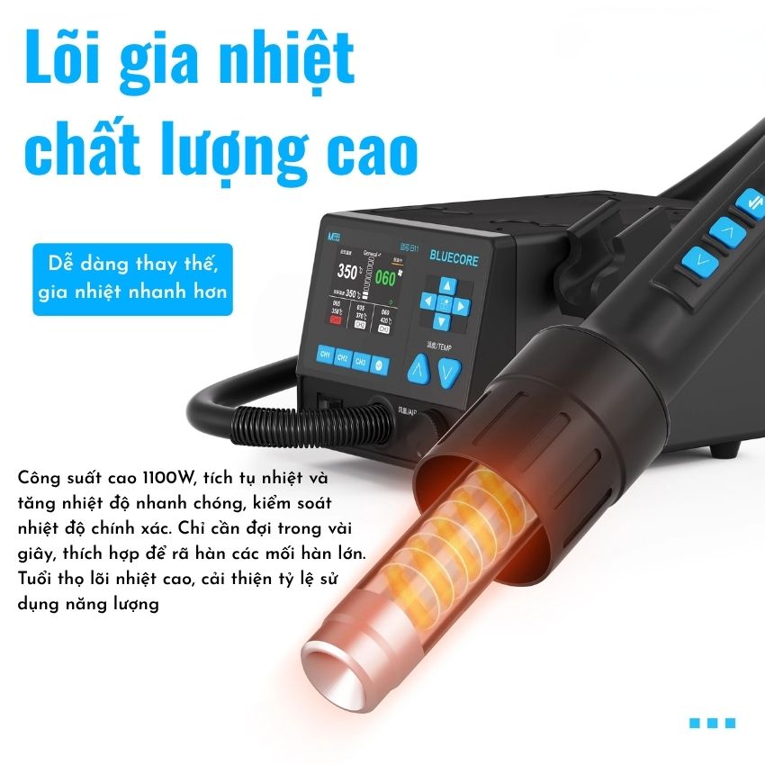 Máy khò MaAnt B11 Intelligent Hot Air Gun cuông suất 1100W, đi kèm 6 đầu khò