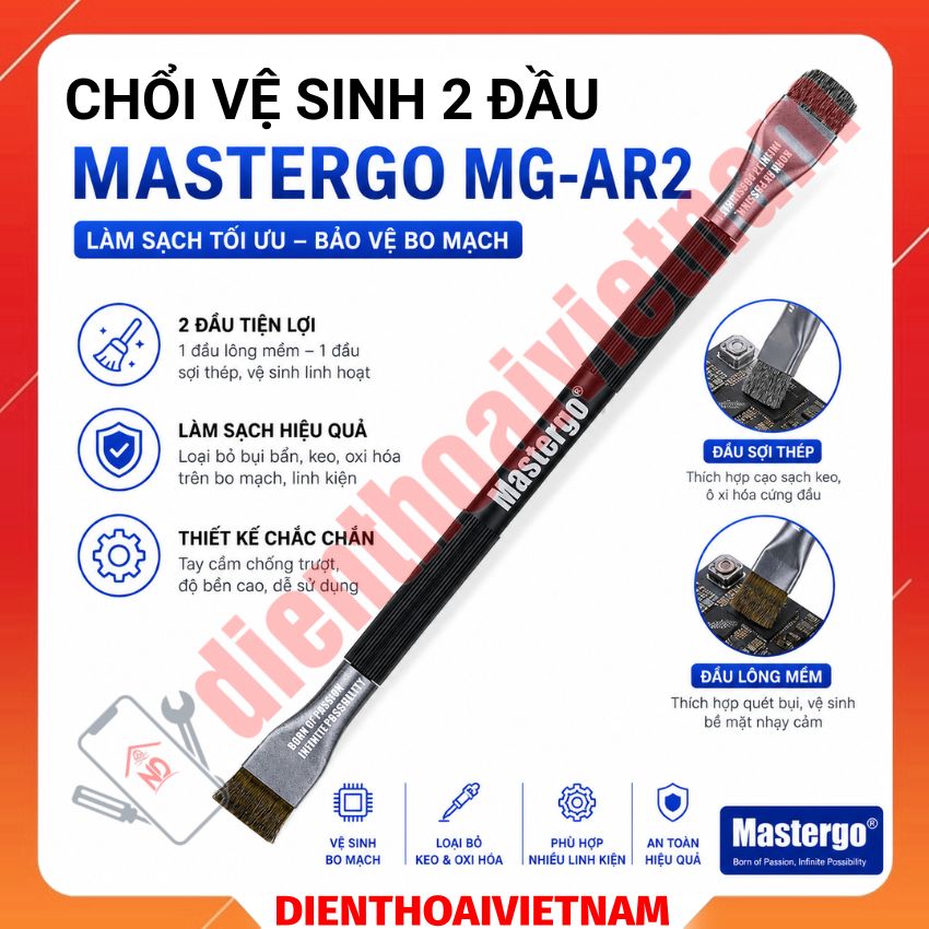 Chổi vệ sinh 2 đầu Mastergo MG-AR2 Mainboard Chip Double-head Glue Removal Brush vệ sinh main, chip, ic