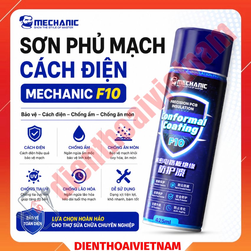 Sơn phủ mạch cách điện Mechanic F10 Precision PCB Insulation Conformal Coating