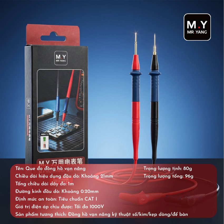 Que đo đồng hồ Mr.Yang 1000V 20A MY Multimeter Test Leads