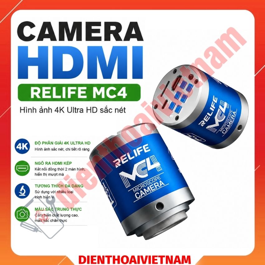 Camera HDMI Relife MC4 4K HD camera quay siêu nét, kết nối HDMI