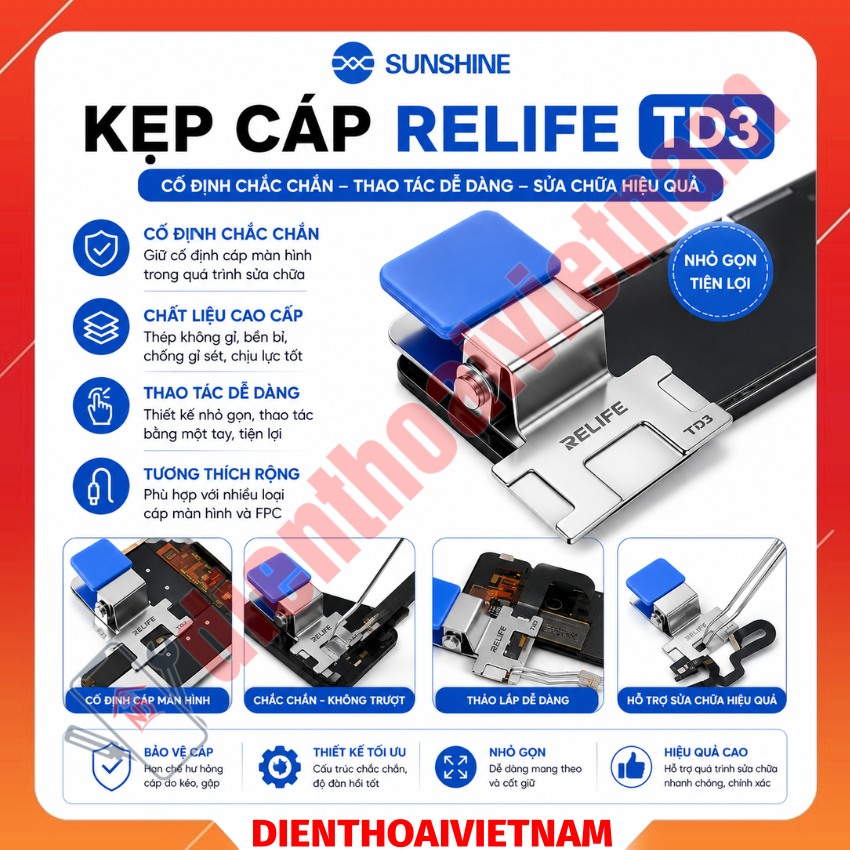 Kẹp cáp Relife TD3 Universal Cable Fixture kẹp cáp màn, cáp FPC, chịu nhiệt cao