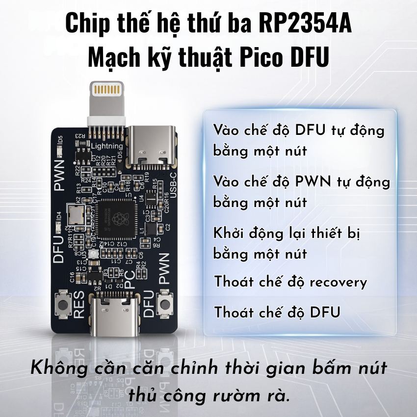 Mạch RP2354A Pico Auto DFU + PWN MODE Usbliter8 tự động kết nối