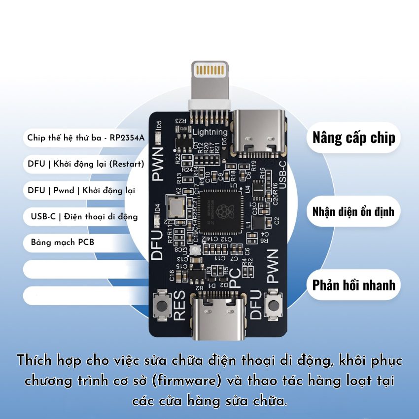 Mạch RP2354A Pico Auto DFU + PWN MODE Usbliter8 tự động kết nối - Ảnh 8