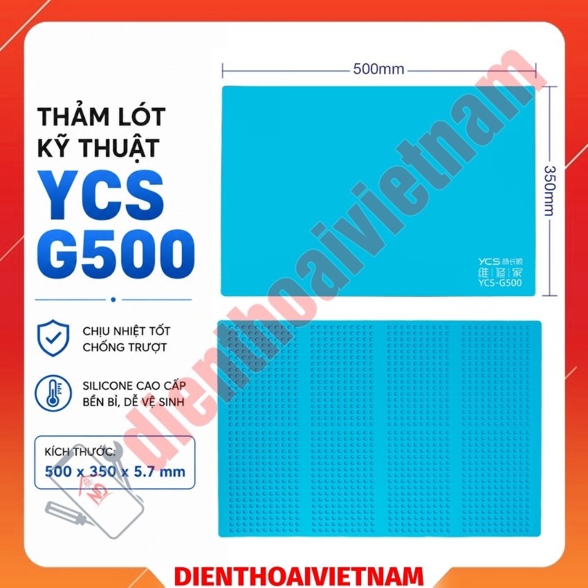 Thảm lót kỹ thuật YCS G500 Silicone Insulation Work Mat chịu nhiệt cao, chống trượt
