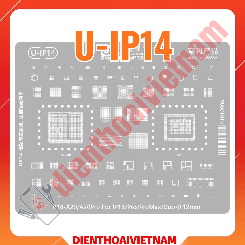 Vỉ Amaoe U-IP14 làm chân iPhone 18/Pro/ProMax/Duo