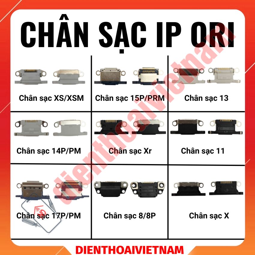 Chân sạc iPhone Ori từ 7 đến 17 ProMax
