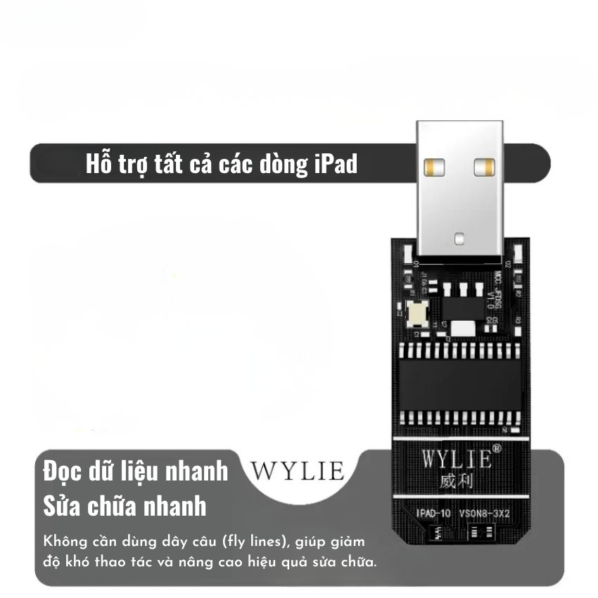 Đọc viết ic usb u2 Wylie phiên bản 1 các loại iPad đời cao, sửa lỗi không sạc - không nhận dòng - Ảnh 4