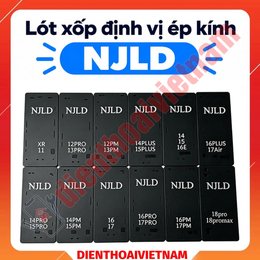 Lót xốp định vị ép kính NJLD Apple with stand fitting pad iPhone Xr - 18 Pro Max