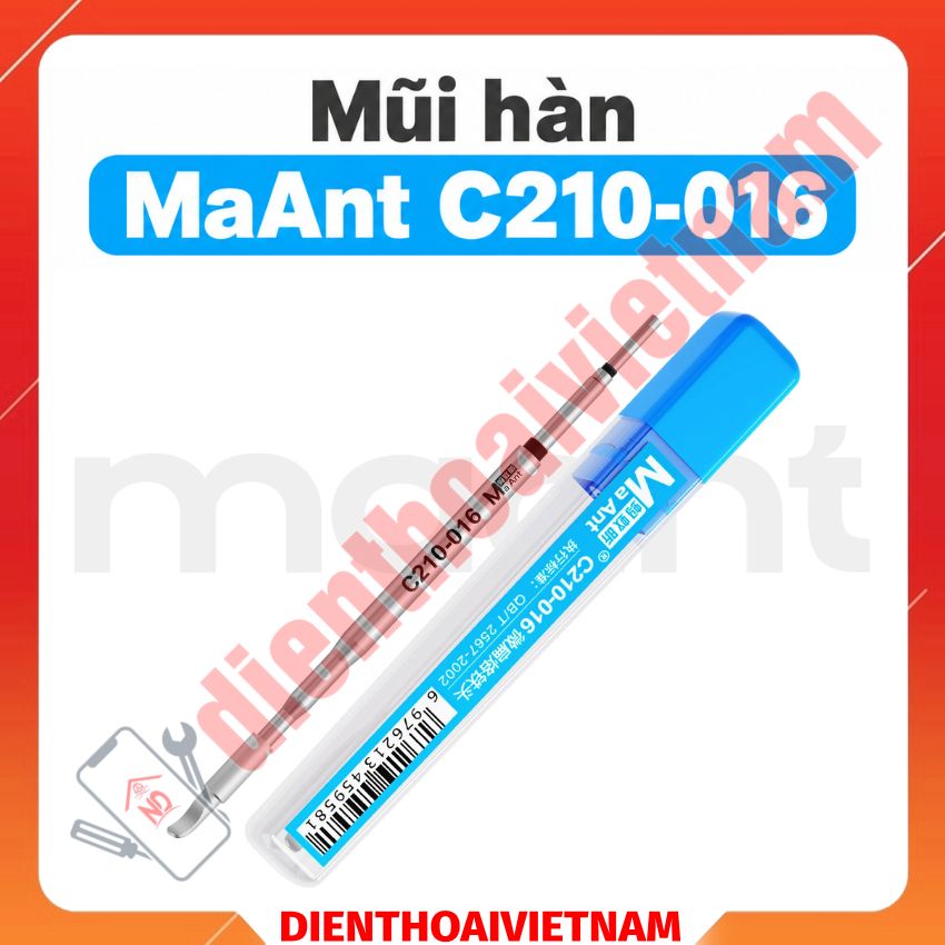 Mũi hàn MaAnt C210 016 Miniature flat soldering iron tip, đầu dẹt chuyên làm cáp
