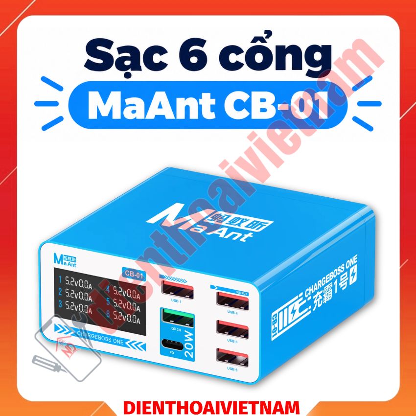 Sạc 6 cổng MaAnt CB 01 Multi-Port Desktop Fast Charging Station