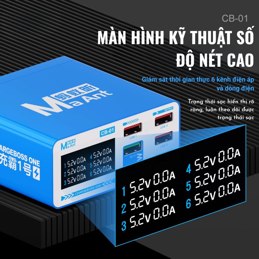 Sạc 6 cổng MaAnt CB 01 Multi-Port Desktop Fast Charging Station