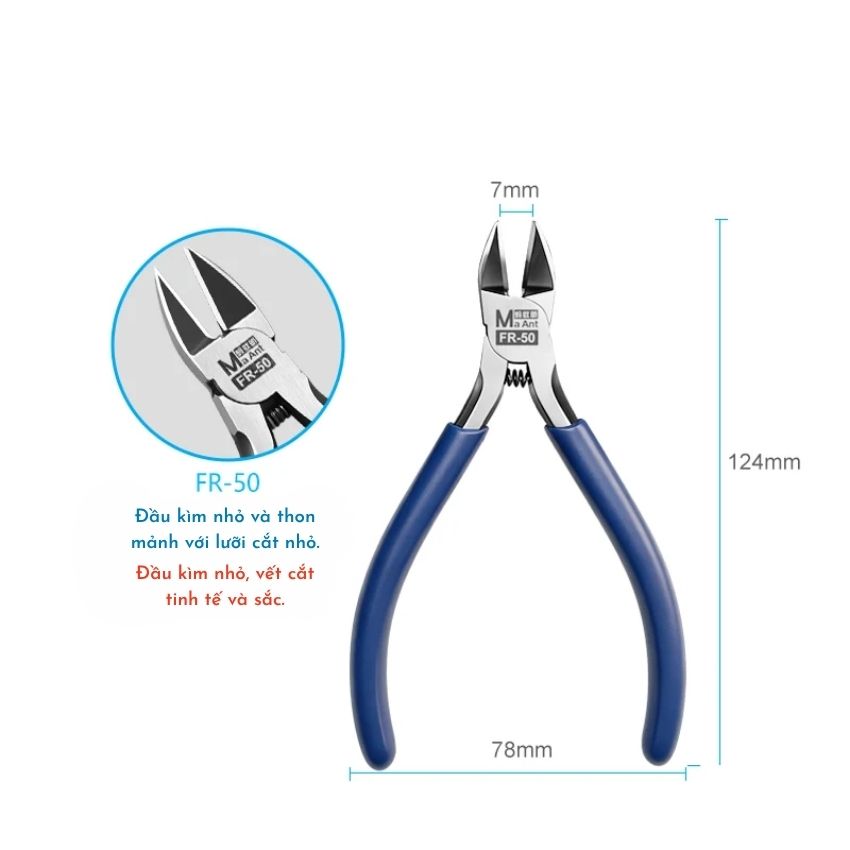 Kìm MaAnt FR 50 / FR 60 Sharp Edge Cutting Pliers cắt lồng, cắt linh kiện, cắt dây hút thiếc đa năng