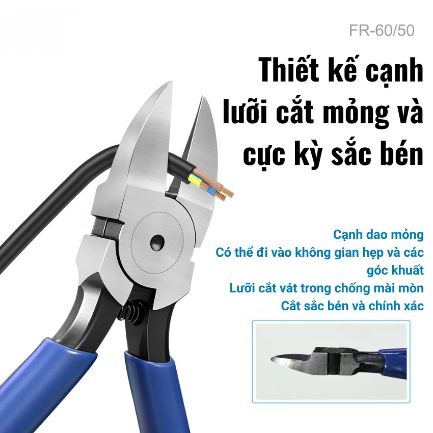 Kìm MaAnt FR 50 / FR 60 Sharp Edge Cutting Pliers cắt lồng, cắt linh kiện, cắt dây hút thiếc đa năng