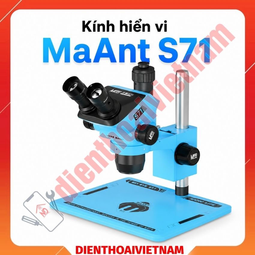 Kính hiển vi MaAnt S71 Trinocular Microscope, Zoom 6.5X - 52X