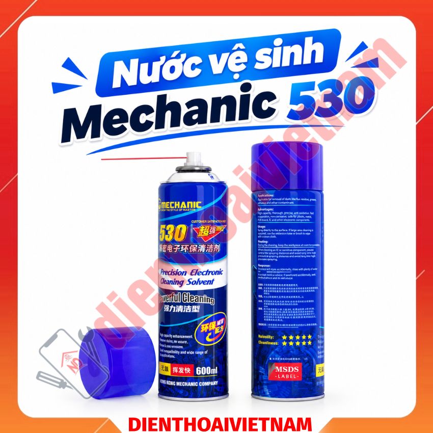 Nước vệ sinh Mechanic 530 600ml Cleaning Agent lau màn hình, lau camera, lau bụi bẩn