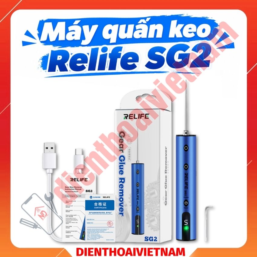 Máy quấn keo Relife SG2 Gear Glue Remover 5 cấp độ, pin siêu khỏe